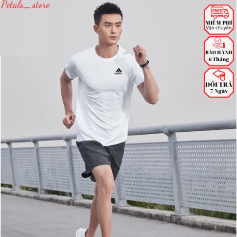 Áo Thể Thao Nam Ép Vân, ÁoThun Tập Gym Ngắn Tay Vải Thun Lạnh Thoáng Mát, Co Giãn 4 Chiều - Men87_store
