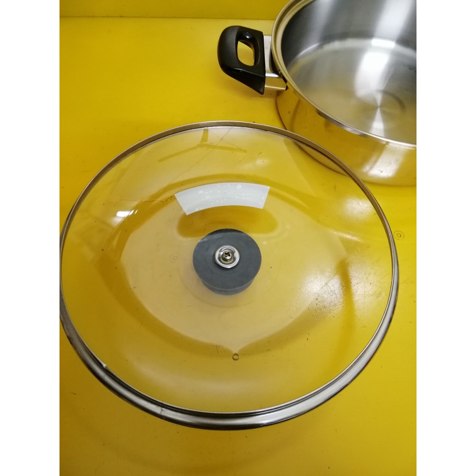 Nồi lẩu (chảo) inox nội địa Nhật, size 27cm, cao 8cm (mã 796), Dùng được bếp từ