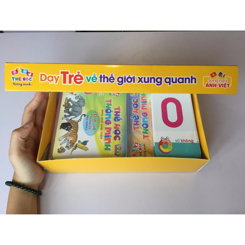 Bộ thẻ học song ngữ thông minh 12 chủ đề CỠ LỚN, 250 thẻ học  ILOẠI I