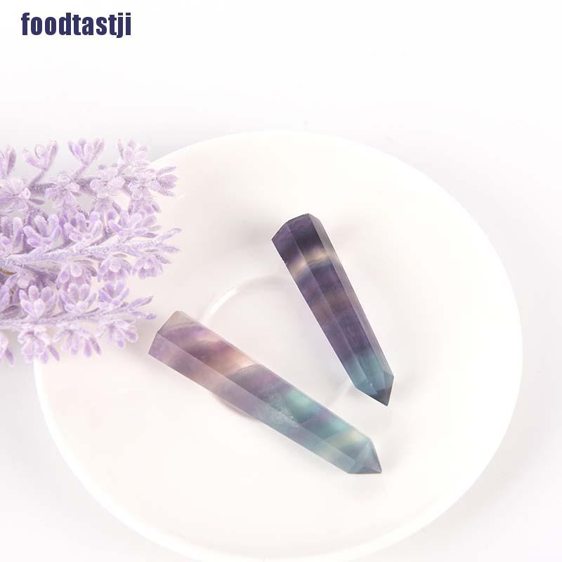 Đá thạch anh pha lê Fluorite tự nhiên 100% hình trụ lục giác mũi nhọn