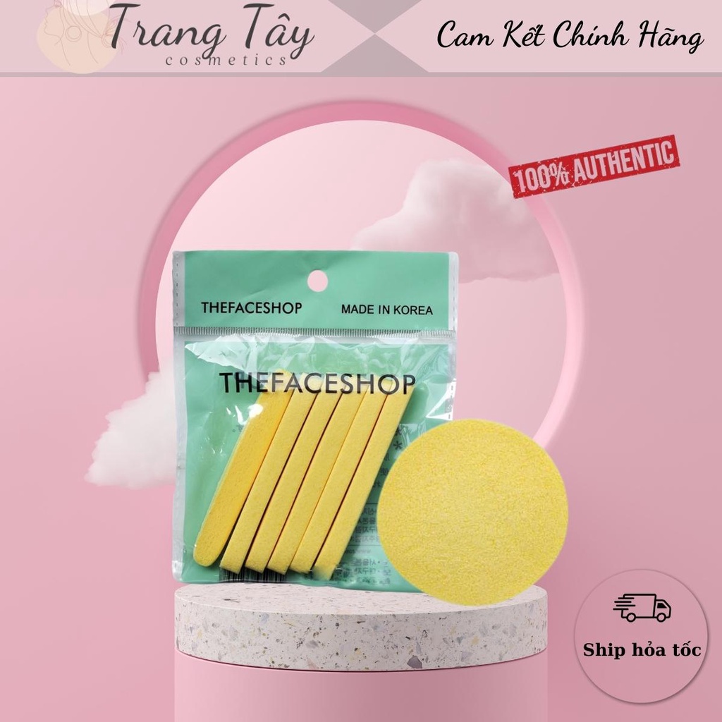 Bông bọt biển rửa mặt The face shop Hàn quốc (6 miếng và 2 miếng)