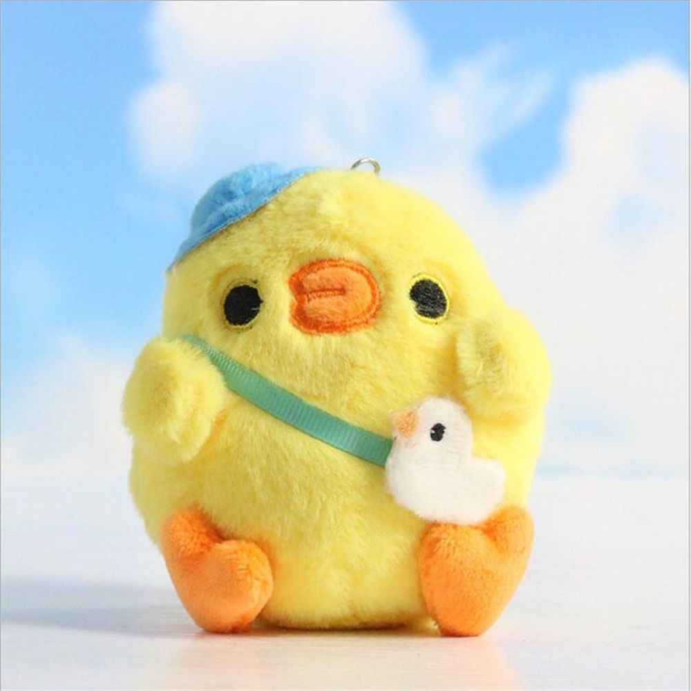 Thú nhồi bông hình gà con mini dễ thương có gắn móc khóa làm quà tặng giáng sinh