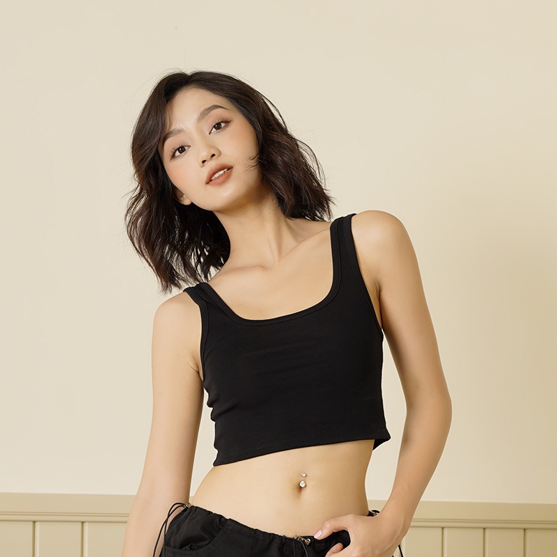 Áo 2 Dây Croptop Bản To Nhiều Màu Chất Liệu Cotton Co Giãn 4 Chiều Siêu Thoáng Mát 2AM