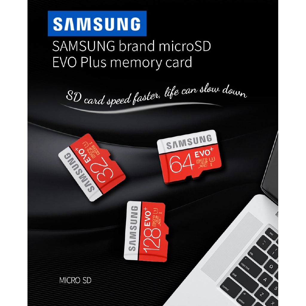 Thẻ nhớ Micro SD/TF Flash SAMSUNG 256G 128GB 64GB 32GB 100Mb/s Class10 U1 SDXC Grade EVO