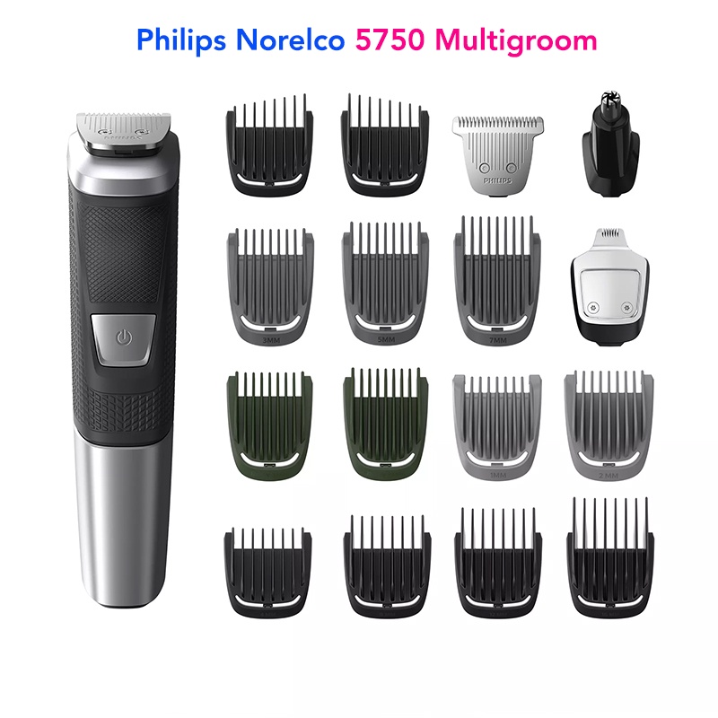 [Nội Địa Mỹ] Tông Đơ Philips Norelco MG3750 Multigroom  MG3000 cắt tóc, cạo râu, cắt lông mũi, 13 đầu phụ kiện