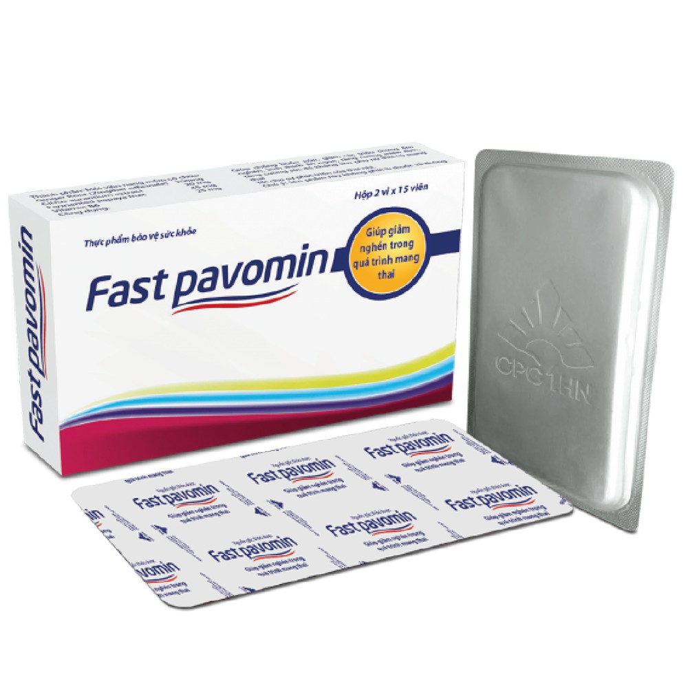 Fast pavomin GOLD- Hỗ trợ giảm các triệu chứng ốm nghén, tốt cho phát triển của thai nhi ( hộp 30 viên)