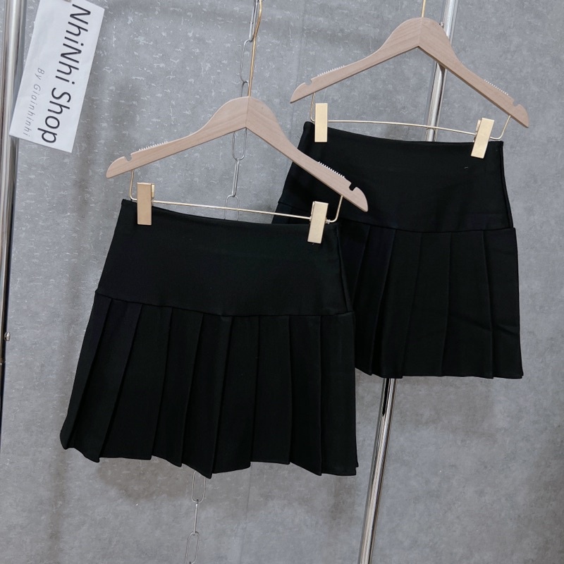 Chân váy xếp ly xòe dáng ngắn. Chân váy Umi cạp cao có lót quần CV1053 - NhiNhi Shop