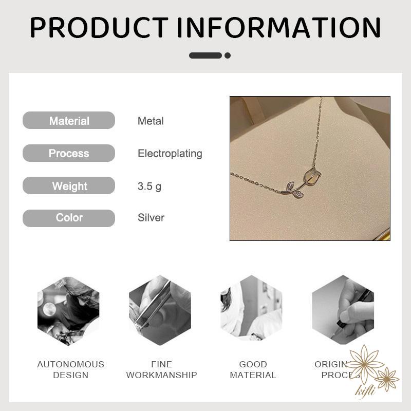 Vòng cổ Mạ Vàng Trắng Mặt Hoa Tulip Cao Cấp Sang Trọng