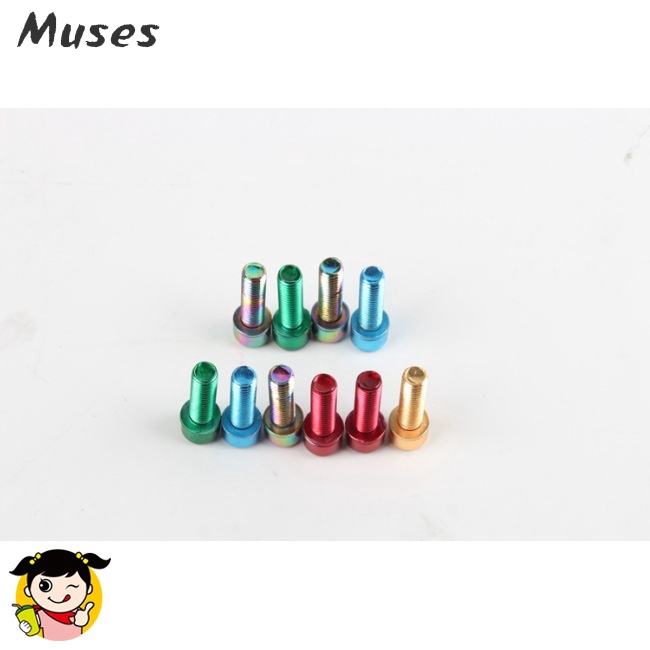 Muse07 Set 6 đinh vít M5*18MM nhiều màu mạ titan chuyên dụng cho tay lái cho xe đạp MTB