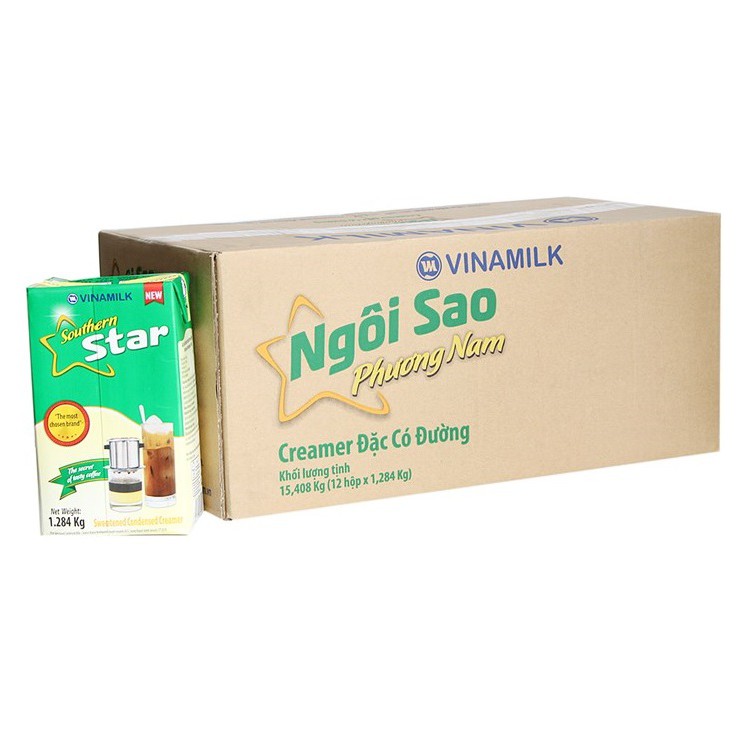 CREAMER SỮA ĐẶC NGÔI SAO PHƯƠNG NAM XANH LÁ - HỘP GIẤY 380G