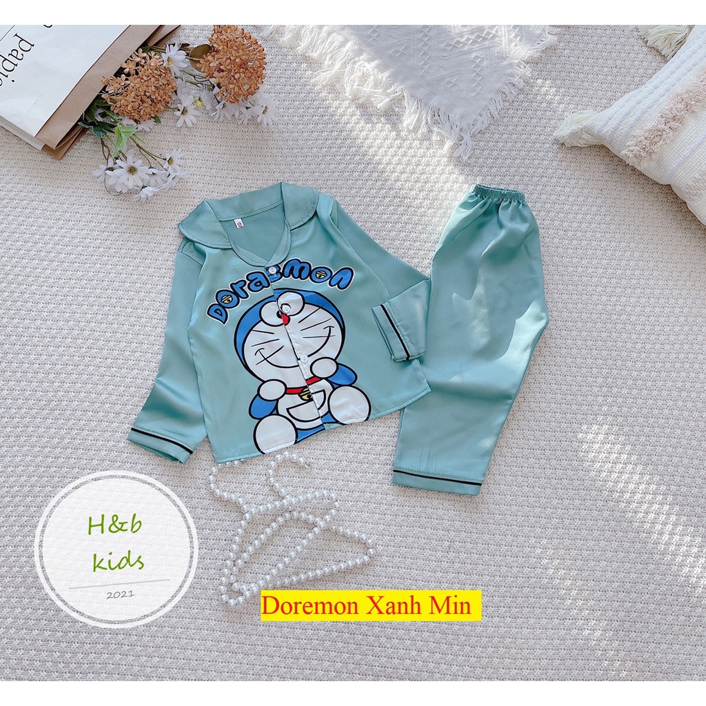 [12 -26 kg ] [ Mã Độc Quyền ] Bộ Mặc Nhà dài tay cao cấp Pijama Lụa 3D Cao Cấp Cho Bé