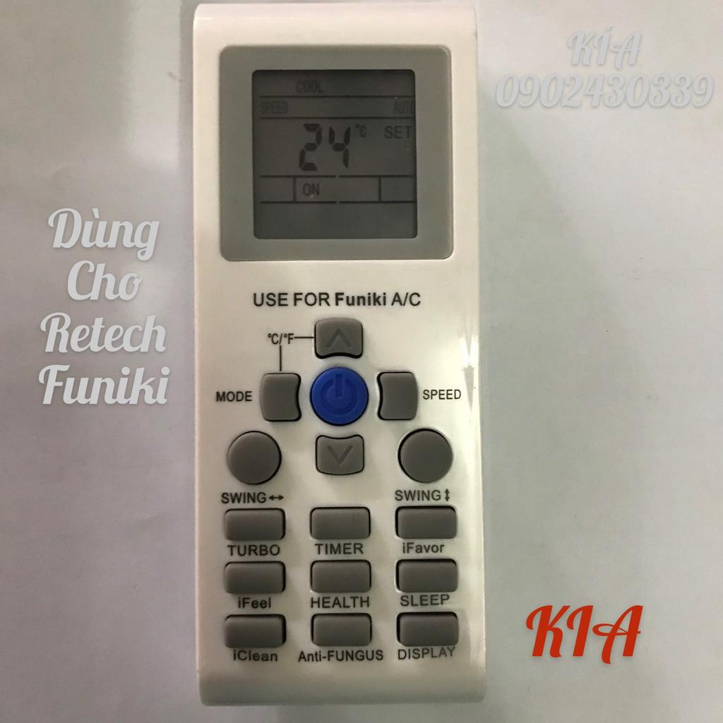 REMOTE MÁY LẠNH FUNIKI - REETECH,ĐIỀU KHIỂN ĐIỀU HÒA DÙNG CHO FUNIKI- REETECH YKR-P/002E