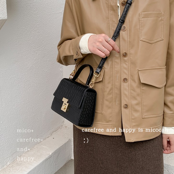 Túi xách nữ [có sẵn + FREESHIP] Túi đeo chéo Micocah da pu sần 490 N2a shop