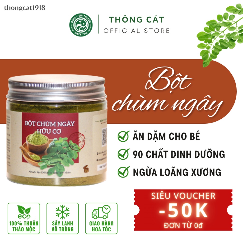 Bột chùm ngây cho bé ăn dặm Thông Cát (Since 1918)_giàu dinh dưỡng, bổ sung dưỡng chất cho bé lười ăn