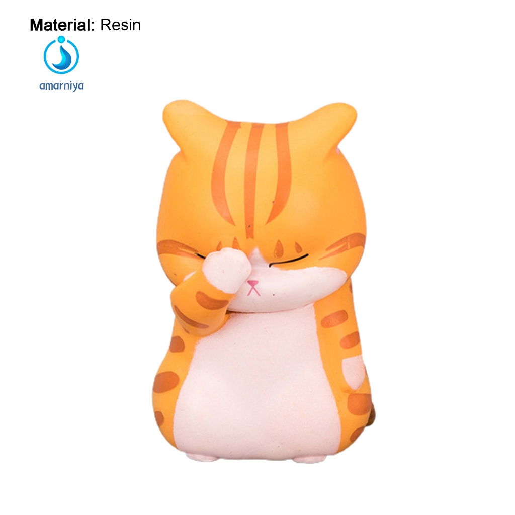 Tượng Mèo Bằng Nhựa Màu Sắc Tươi Sáng Trang Trí Nhà Cửa