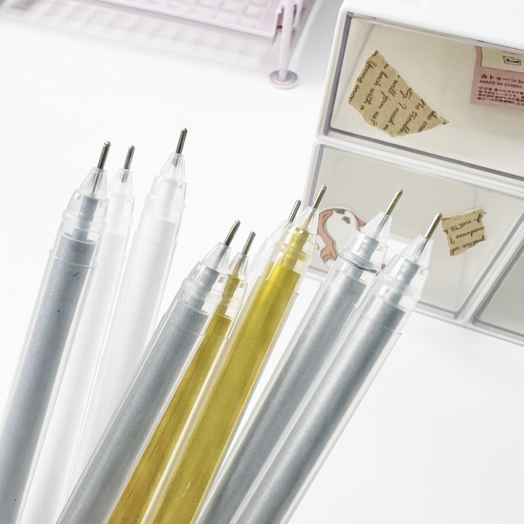 Bút Trắng Acrylic ngòi mực trắng, gold, Bạc Kiểu dáng đơn giản