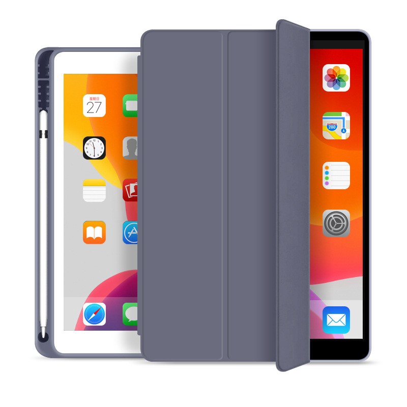 iPad mini 5 4 9.7 2018 2017 Pro 10.5 Air 3 10.2 7th 6th 5th Gen Flexible Soft TPU Leather Shockproof Rubber Back Case with Pencil Holder