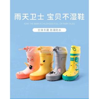Giày Bốt Cao Su Đi Mưa Chống Trượt Chống Thấm Nước In Hình Kỳ Lân / Khủng Long Kiểu Hàn Quốc Dễ Thương Cho Bé