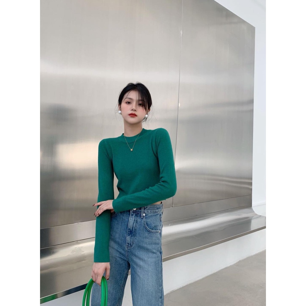 Áo len tăm croptop dài tay trơn màu cá tính XONXEN 468 LÊ DUẨN ĐÀ NẴNG MÃ 730