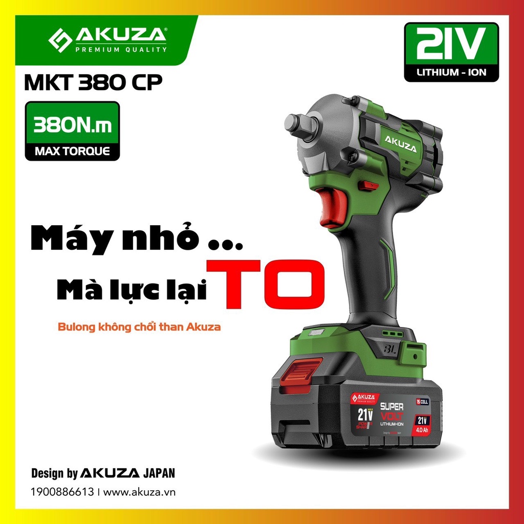 Máy mở bulong Akuza MKT 380 CP siết vặn bulong chính hãng
