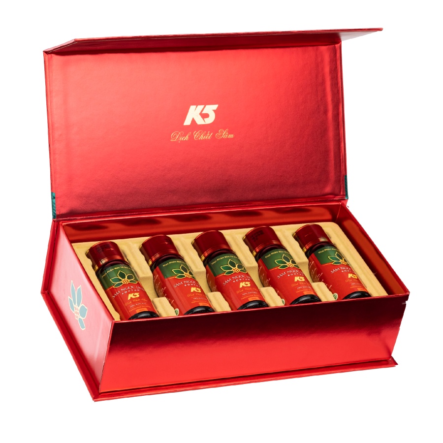 Dịch Chiết Sâm Ngọc Linh Kon Tum K5 Hộp 5 Chai