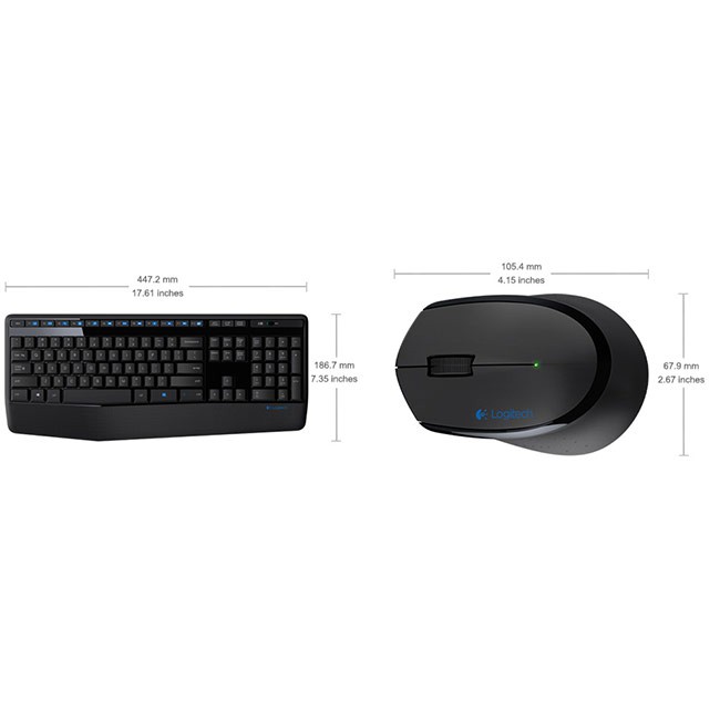 Bộ bàn phím chuột không dây Logitech MK345 chống đổ tràn nước - Hàng chính hãng Digiworld - Bảo hành 1 năm | BigBuy360 - bigbuy360.vn