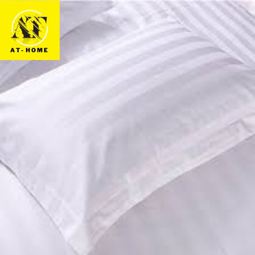Gối Lông vũ Microfiber Sọc trắng dùng trong khách sạn và gia đình sang mịn đẳng cấp 5 sao - AT HOME