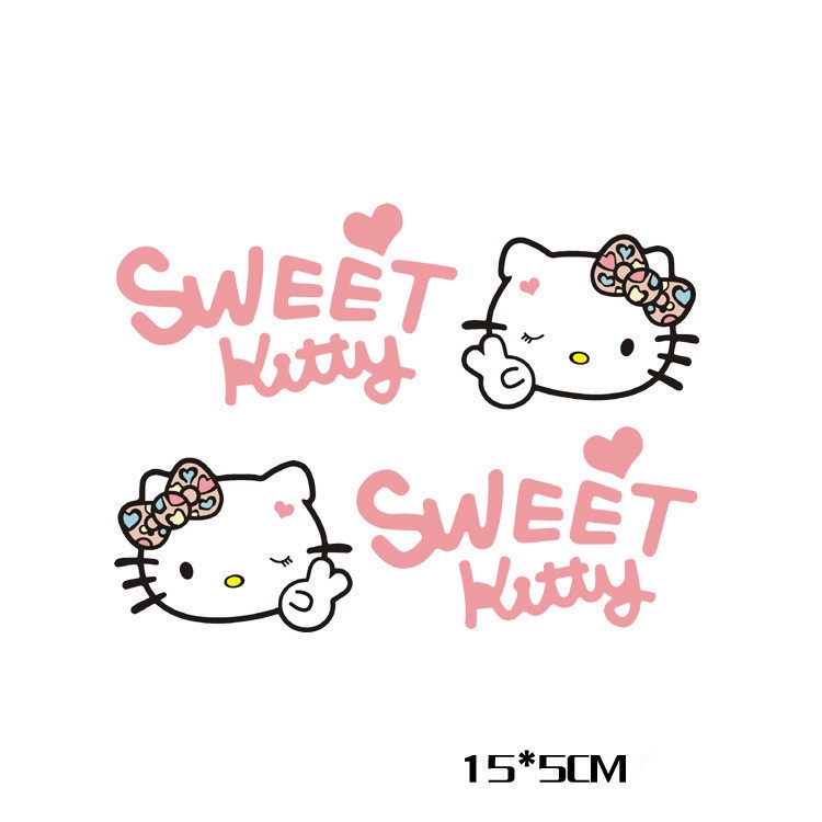Miếng Dán Phản Quang Trang Trí Xe Hơi Hình Hello Kitty Series 01