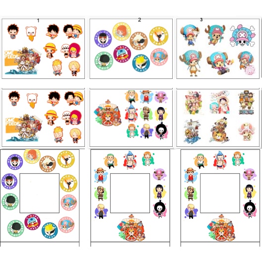 sticker chopper one piece cắt rời size to SCI21 có bao giấy cute dễ thương bullet journal