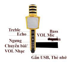 Micro Karaoke SD-17 Mic Hút Nhạc To Bluetooth 3.0b hỗ trợ ghi âm không dây