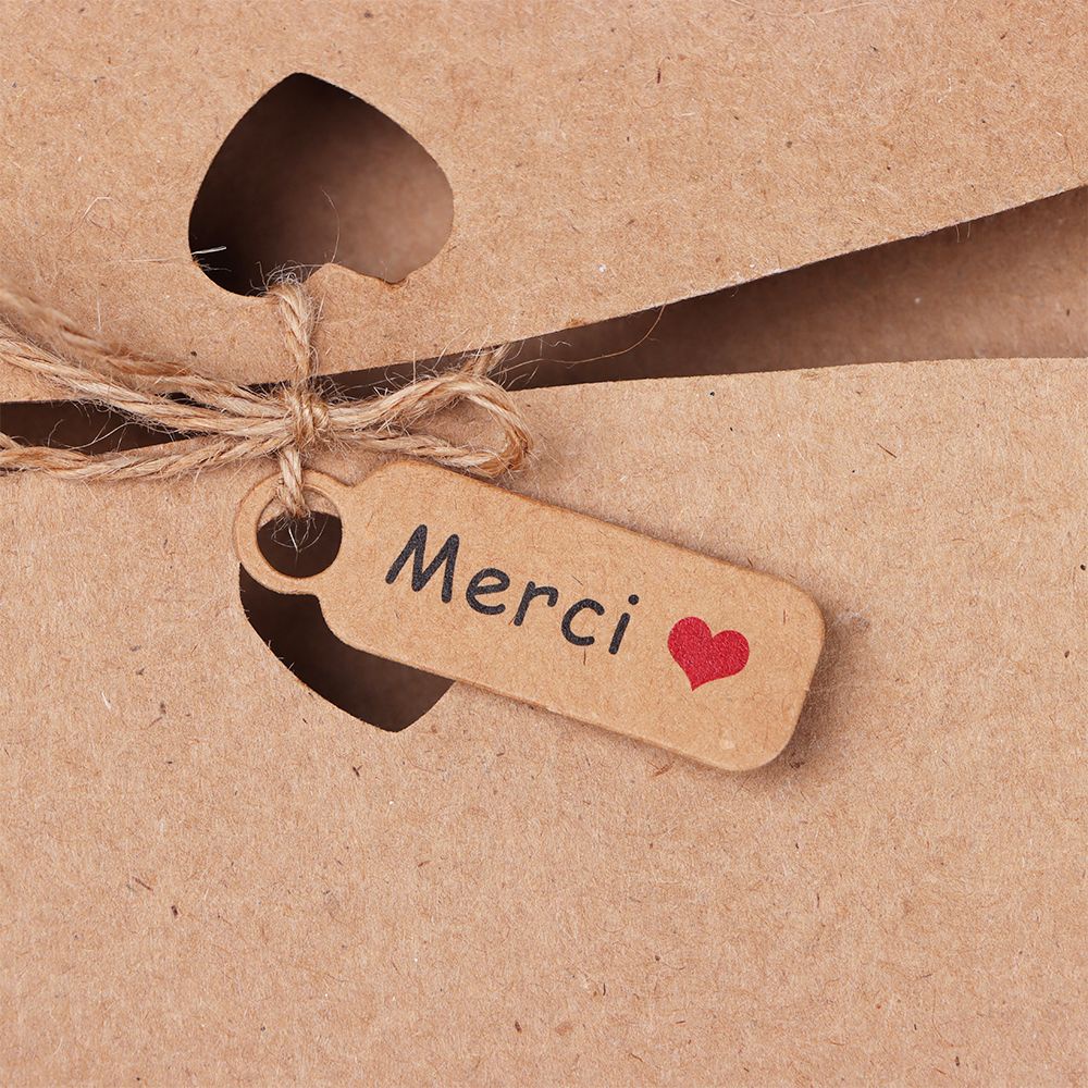 Set 100 thẻ giấy cảm ơn thiết kế kiểu dáng dễ thương 4.5x1.5cm tiện dụng để trang trí quà tặng