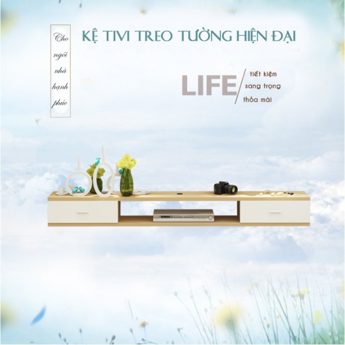 Kệ tivi treo tường chất liệu gỗ thiết kế đa năng, hiện đại FNL - 110