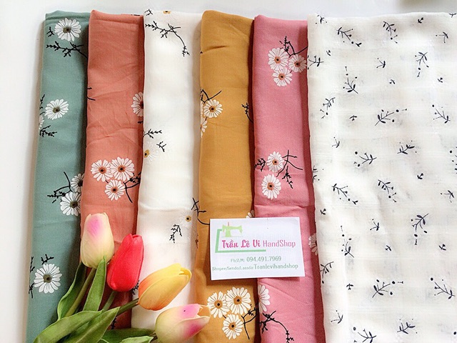 V322🌸 VẢI TẰM CAO CẤP HOẠ TIẾT NHẬT BẢN MAY ĐỒ CHO TRẺ EM, DOLL, OBITSU, DIY, DECOR, HANDMADE, QUILTING, SCRUNCHIES....