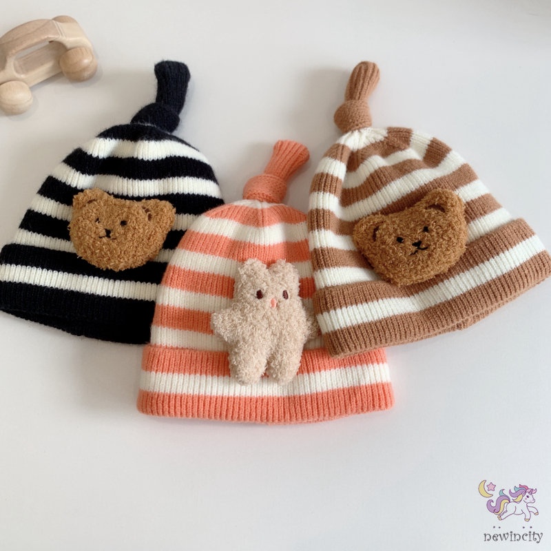 Mũ Len Giữ Ấm Thu Đông Hàn Quốc Dễ Thương Cho Bé