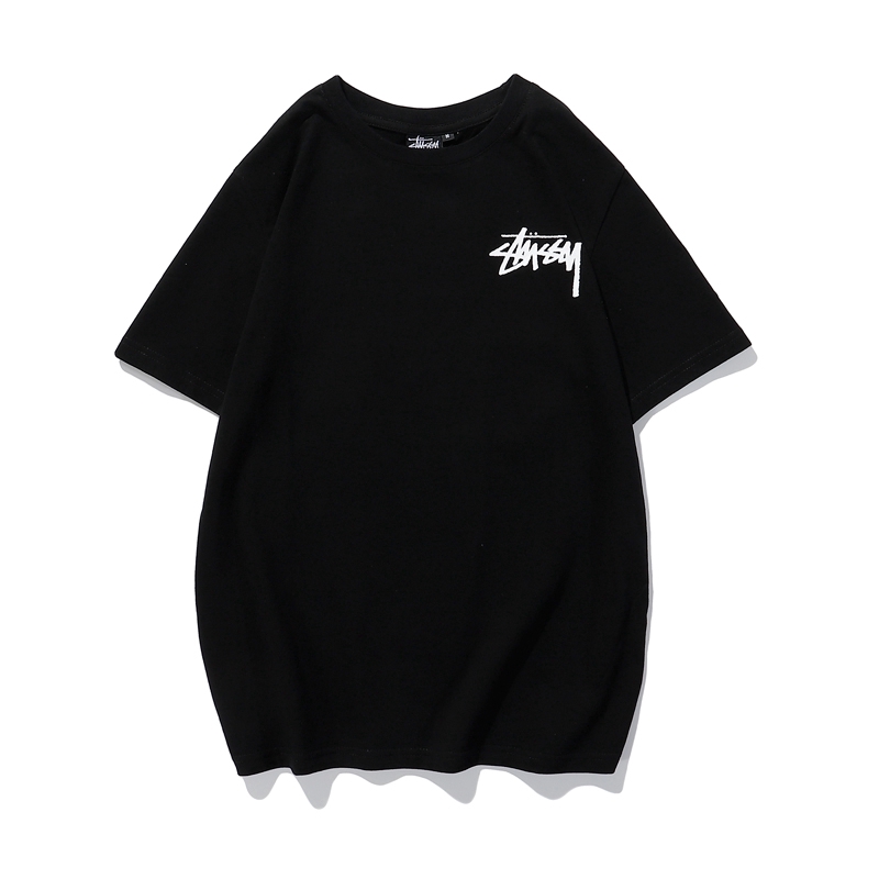 Áo thun cotton tay ngắn in họa tiết chữ Stussy cá tính