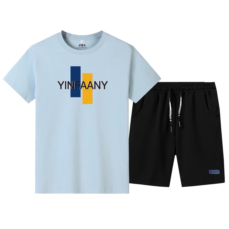 Set Bộ 2 Món Quần Shorts + Áo Thun Nam Chất Vải Thun CB2_MAT171TH_MSH002THDEF6 (Futura + Trơn Logo Xanh)