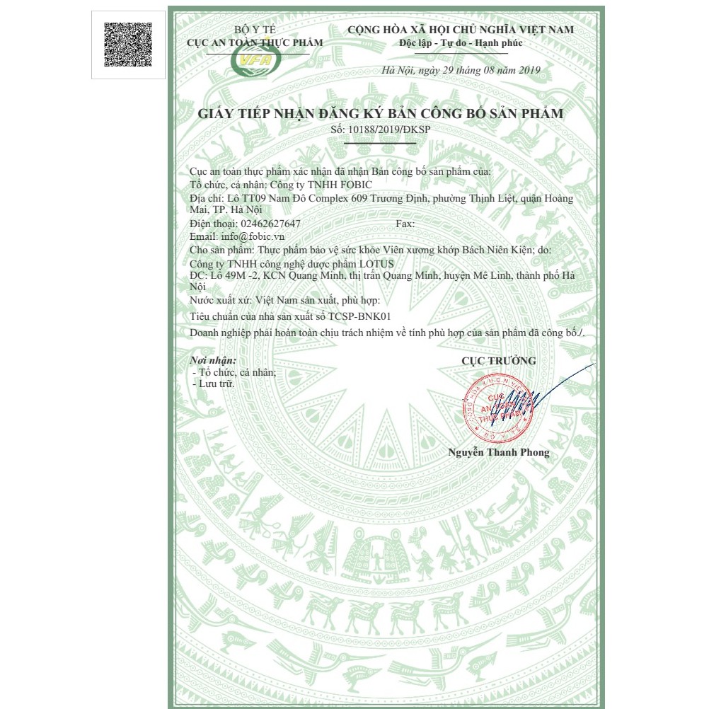 Viên uống hỗ trợ xương khớp Bách Niên Kiện