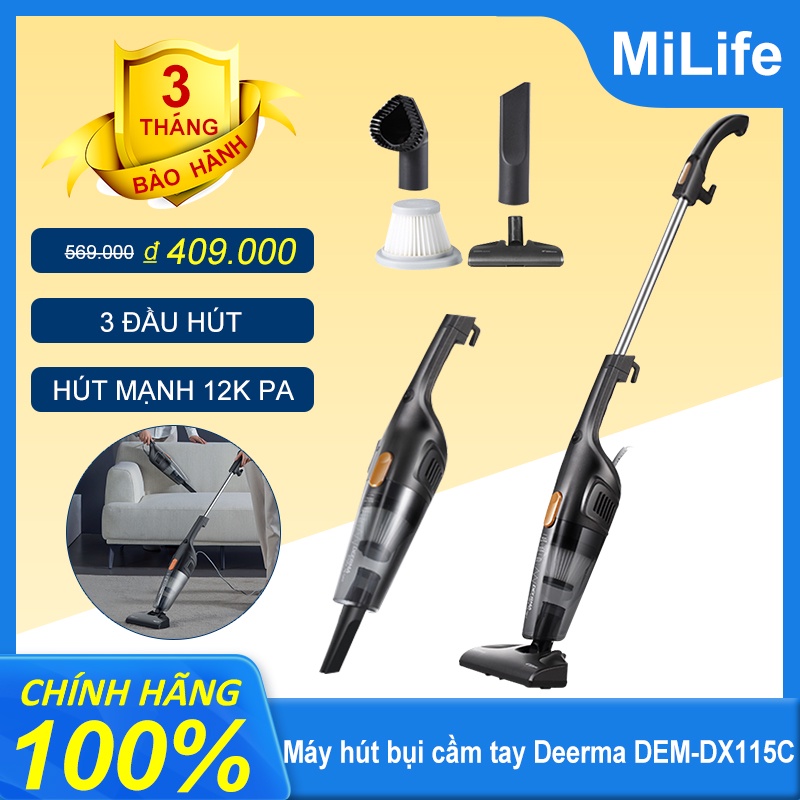 [Mã ELHA22 giảm 6% đơn 300K] Máy Hút Bụi Cầm Tay Deerma Vacuum Cleaner DX115C