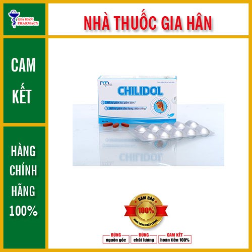 Chilidol giúp giảm ho đờm đau họng khản tiếng hộp 30 viên
