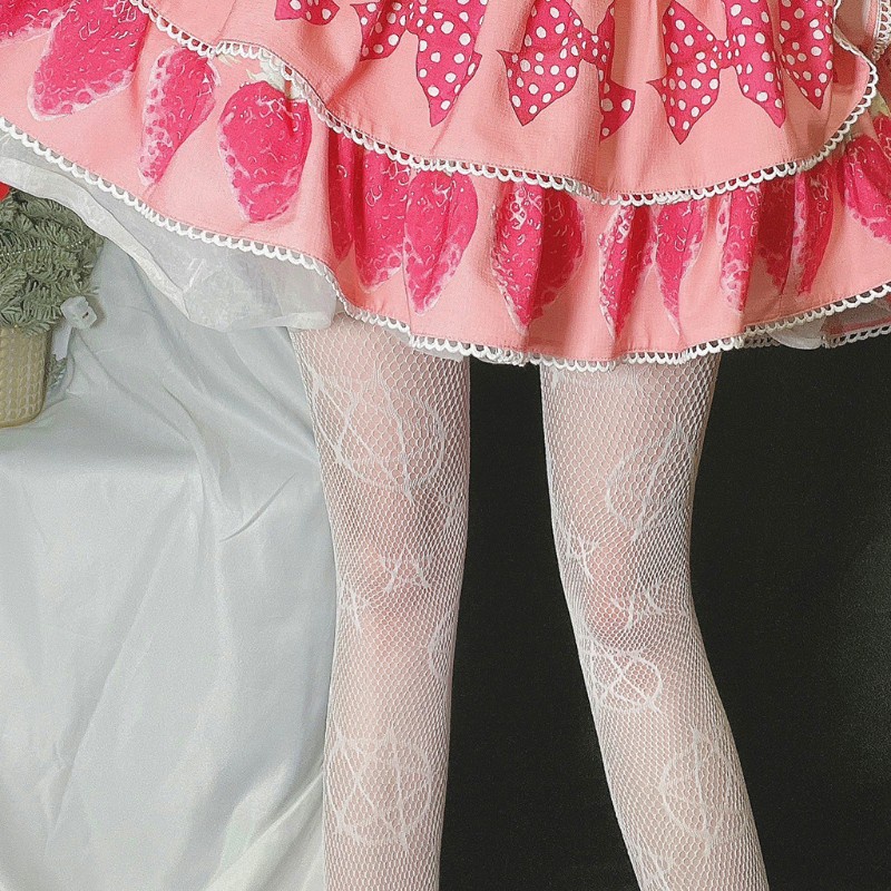 Xixi Quần Tất Lưới Họa Tiết Ngôi Sao Năm Cánh Phong Cách Lolita