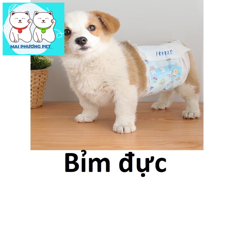 HN { lẻ 1 miếng} Bỉm chó mèo dạng quần dán &amp;Tã giấy lót chuồng chất liệu giấy siêu thấm cho thú cưng