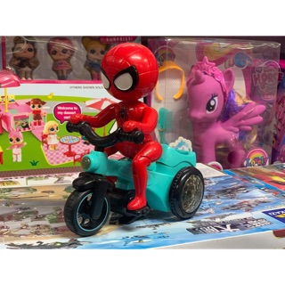 🛵(Kèm Video) HX143 Đồ Chơi Siêu Nhân Người Nhện Spider Man Đi Xe Đạp Có Đèn Và Nhạc Tặng Kèm Pin