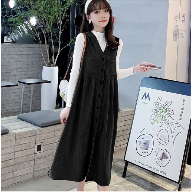 Yếm bầu công sở thiết kế thu đông Aidenshop đầm bầu đẹp