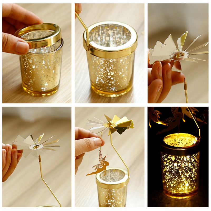 Giá Đỡ Nến Bằng Kim Loại Có Thể Xoay Tiện Dụng