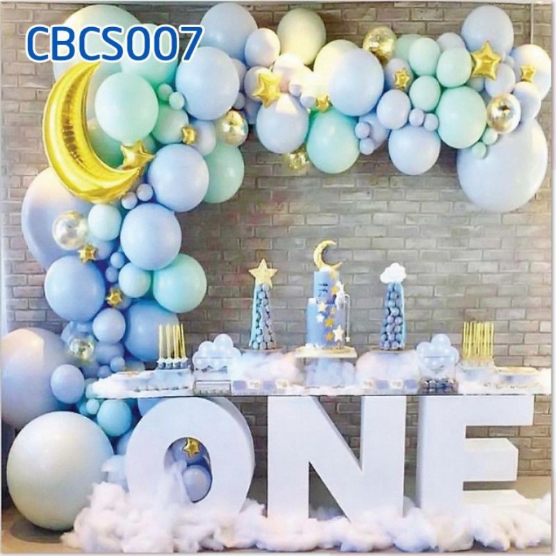 (KÈM BƠM KEO) SET BONG BÓNG SINH NHẬT TÔNG MÀU CỰC SANG MS100