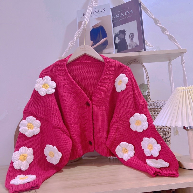 ÁO KHOÁC CADIGAN DẬP HOA NỔI