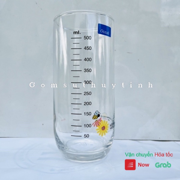 Cốc thủy tinh/ Ly thủy tinh chia vạch tiện lợi dung tích 625ml hàng Thái Lan