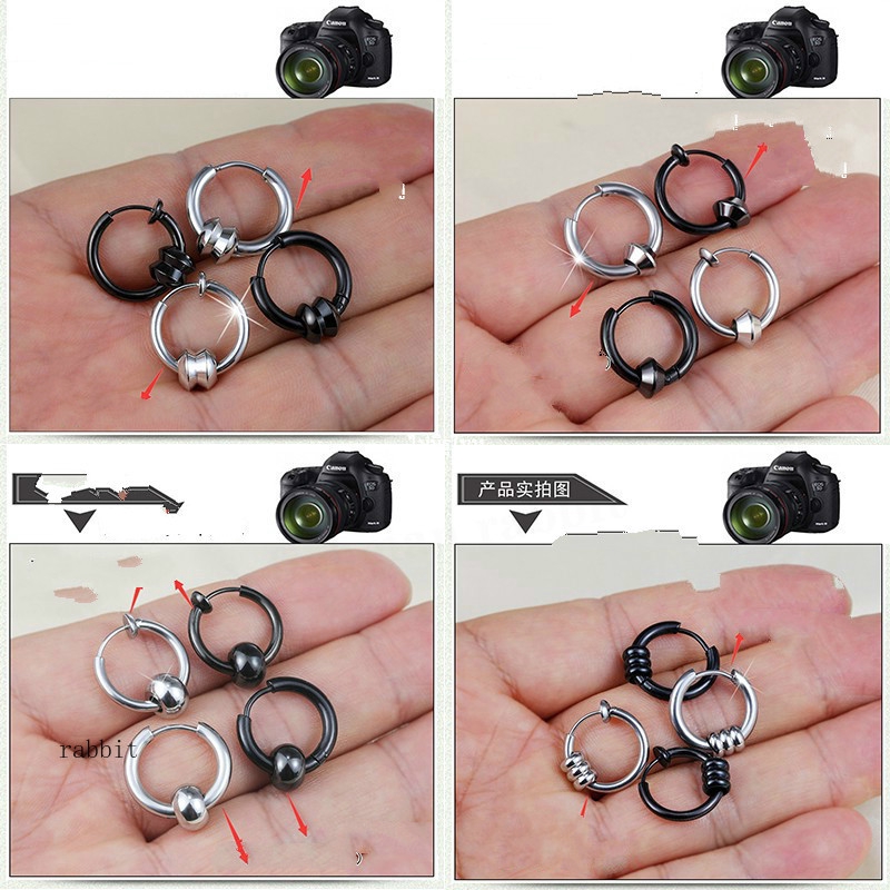 Street hip-hop earrings Korean version of men's personality students retro fashion earrings street beat ear clips