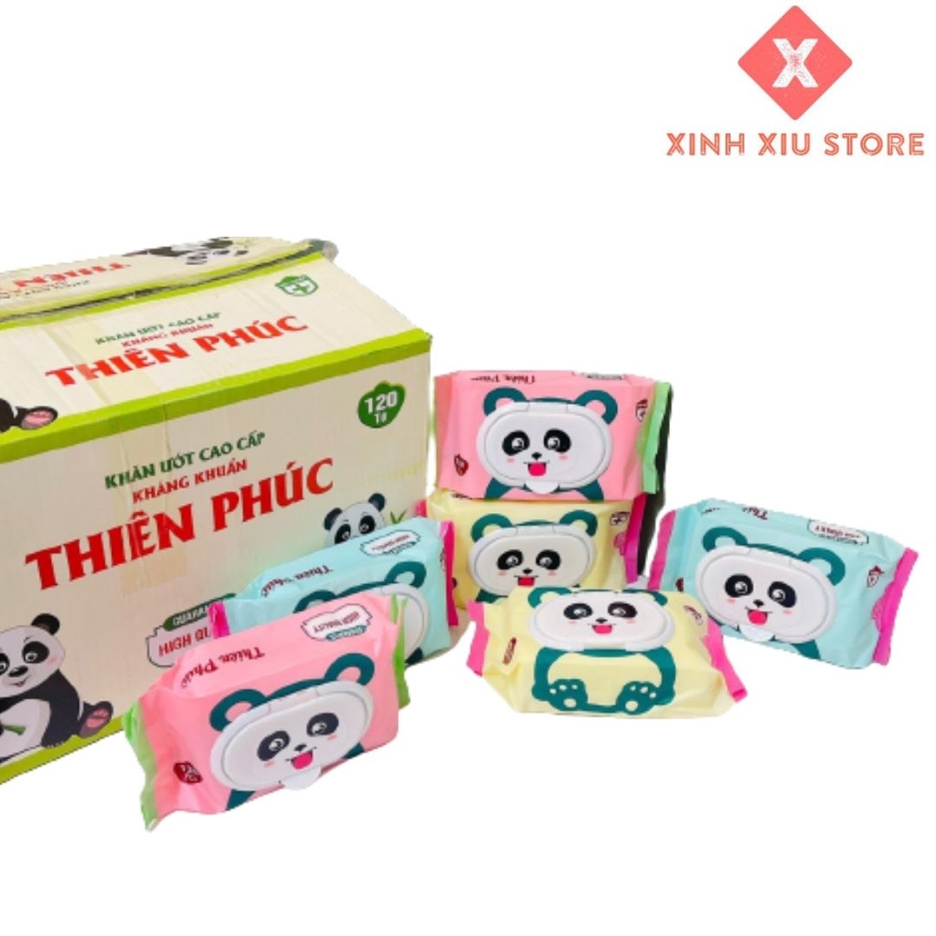 Khăn Giấy Ướt Không Mùi Mềm Mại, An Toàn, Không Xơ Bông Thiên Phúc Gói 120 Tờ