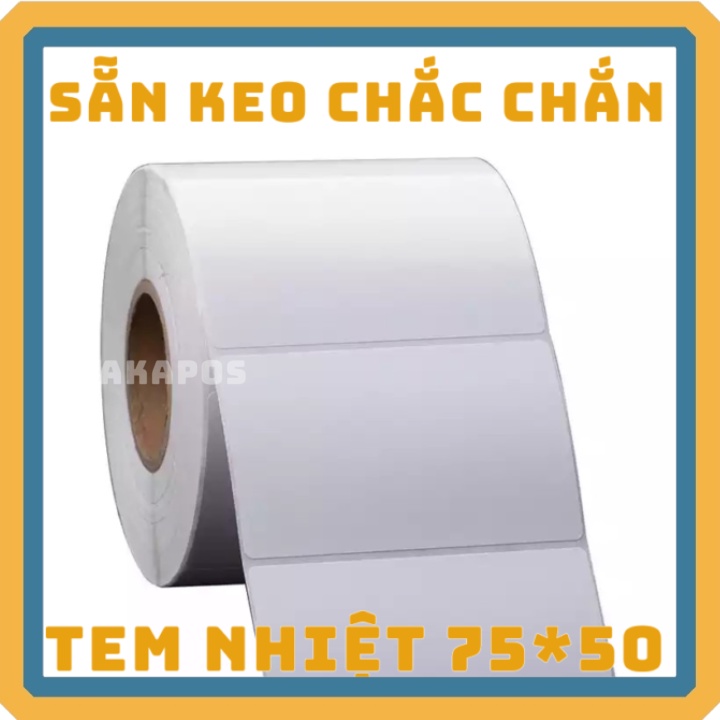 Decal nhiệt in tem nhãn 75x50 mm giấy in nhiệt 7.5x5 cm giấy nhiệt 75*50 Tem mã vạch in mã vận đơn GHTK VNPOS